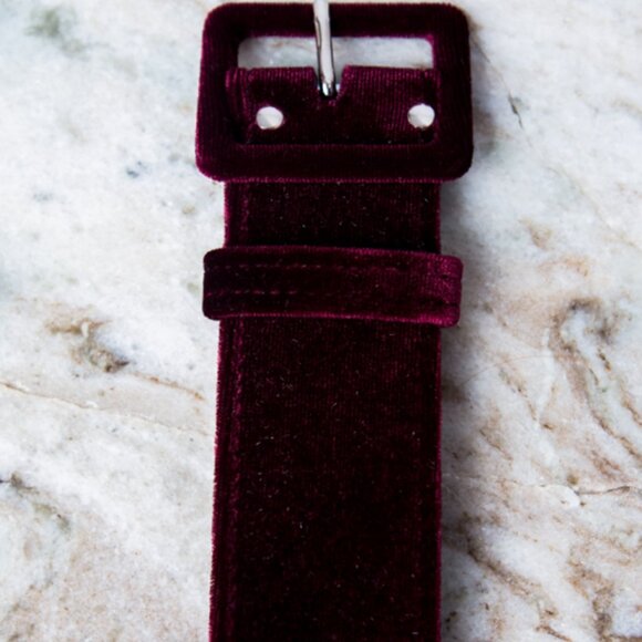 LFEN 1.5" Belt in Oxblood Velvet SIZE XS - Picture 1 of 5